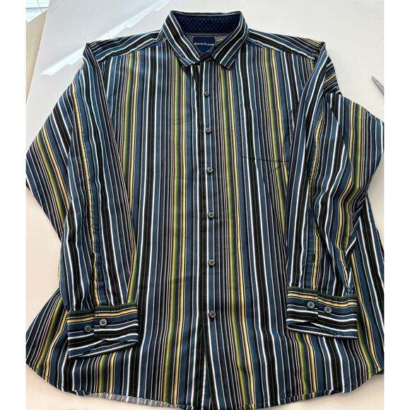 Tommy‎ Bahama Men’s 100% Cotton Multi Color Long Sleeve Button Down Shirt Size L - Picture 12 of 12
